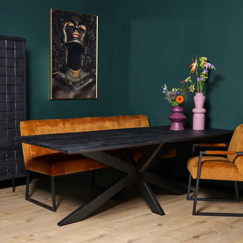 Esstisch „New York“ Mangoholz mit Matrixbein – modern & massiv Direktkauf