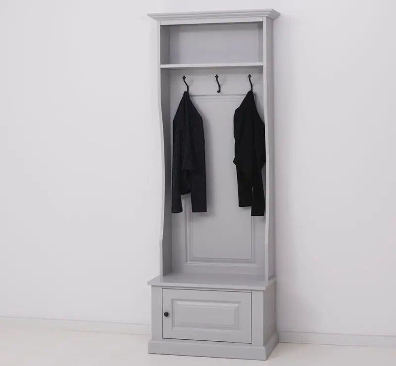 Neuheit Garderobe mit Kleiderhacken - 80 cm grau