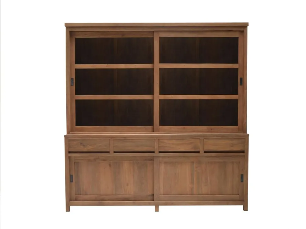 Edler Teakholz Ladenschrank „Ronan“ verschiedene Größen – Massivholz Vitrine Must-Have