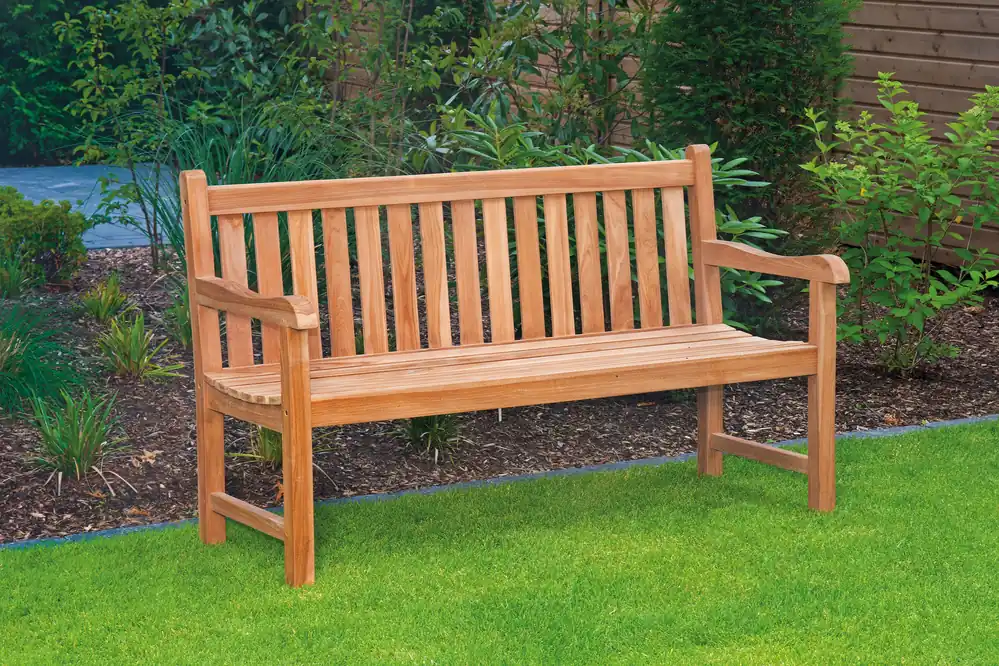 Bestpreis DERRY 3-Sitzer Gartenbank aus Teakholz – 150 cm