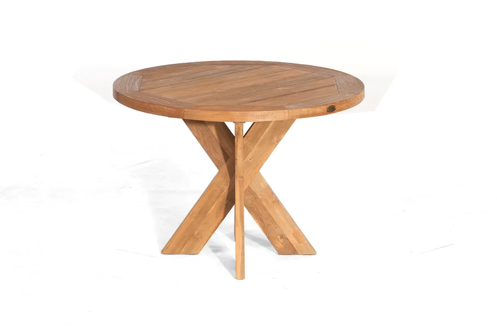 Versand Am Gleichen Tag PREMIUM QUANTUM Rundtisch aus Old Teak – Ø 90–150 cm