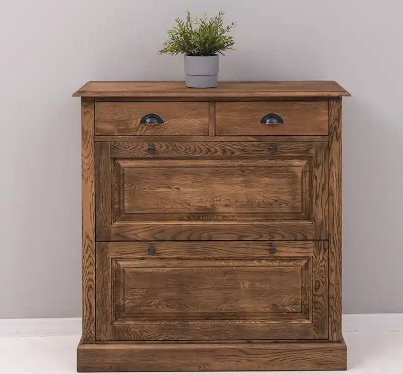 Online Kaufen Schuhschrank Eiche - Landhaus - mit 2 Klappfächern