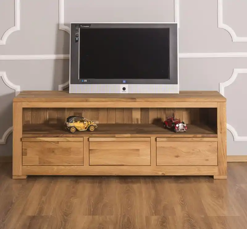 TV-Schrank Eiche 160 cm breit mit 3 Schubladen - Landhaus Neue Ware