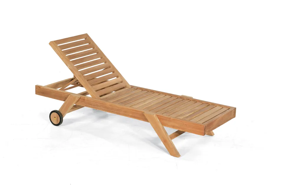Liege „COLUMBUS“ Teakholz Natur 200x72 cm Preiswert