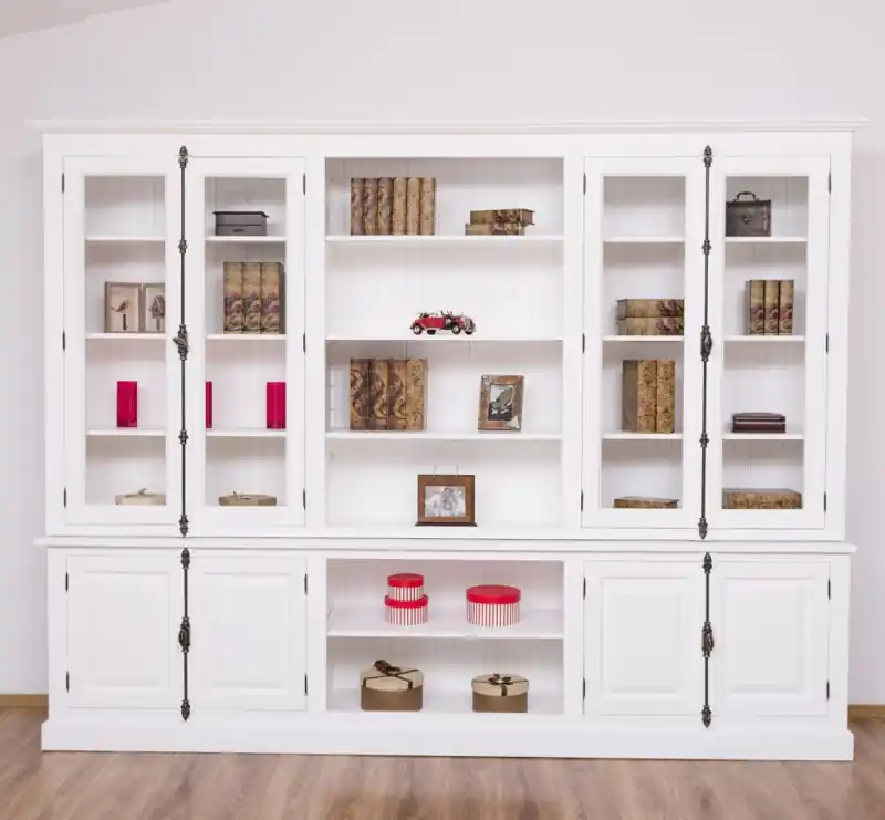 Große Bücherwand im Landhaus Stil mit 4 Glastüren 300 cm Direkt Vom Hersteller