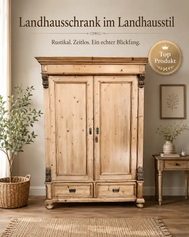 Kracherpreis Gründerzeit Dielenschrank – Weichholz Schrank Antik