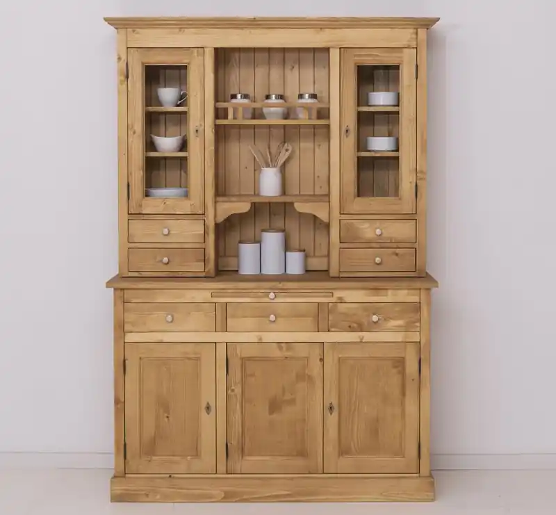 Landhaus gewachster Küchenschrank im alten Landhausstil aus Massivholz Küchen Schrank Mega-Angebot