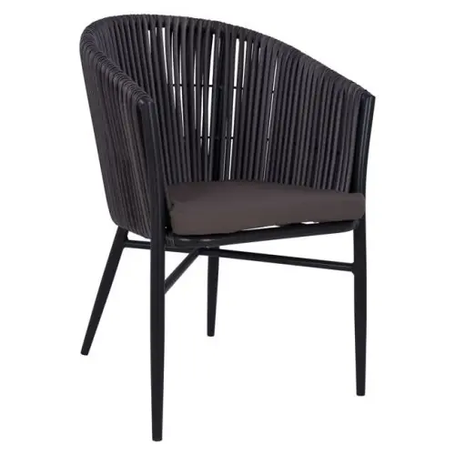 Schneller Versand Aluminiumsessel mit Sitzkissen in Dunkelgrau 57x63x82 cm