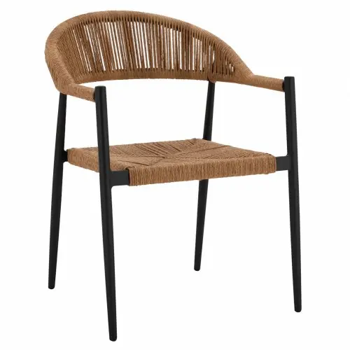 Markenprodukt ANTHRAZIT ALUMINIUM SESSEL MIT BEIGE PE SEIL