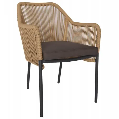 Bestpreis SESSEL ALUMINIUM ANTHRAZIT GESTELL MIT PE-GEWEBENSEIL BEIGE 56x66x82cm