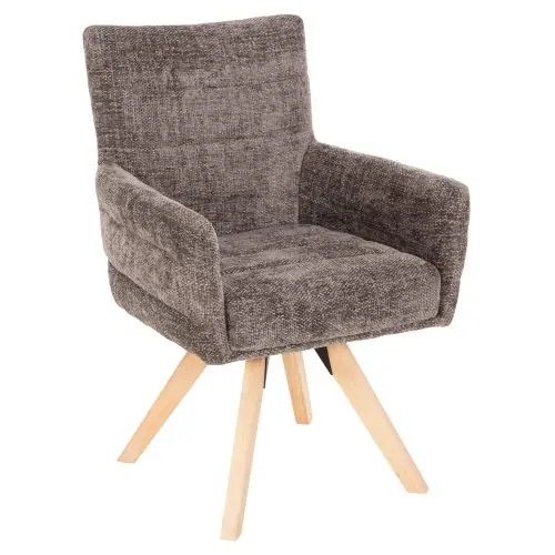 ESSZIMMER-SESSEL, GRAUER STOFF, BEINE AUS GUMMIHOLZ, 66 x 63 x 91 cm Saisonangebot