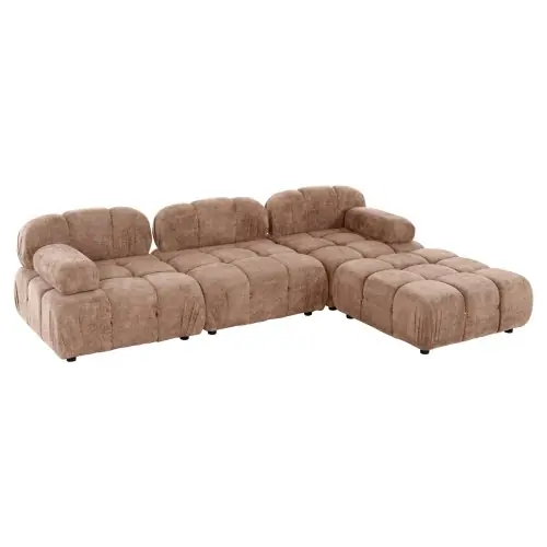 POLYMORPHES SOFA SHIFTER, STRUKTURIERTER STOFF IN HELLBRAUN, 290 x 196 x 76 cm Ausverkauf