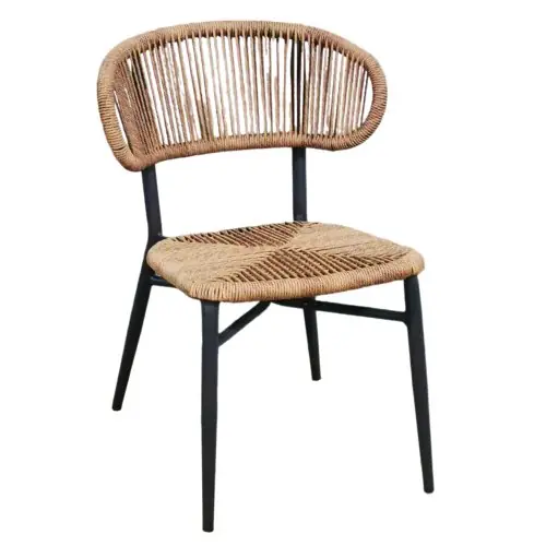 Angebot STUHL ALUMINIUM AUS SCHWARZ-SYNTHETISCHEM RATTAN