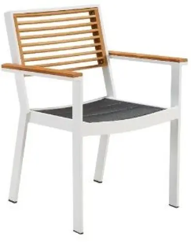 Neuheit YORK DINING ARM CHAIR White/Black