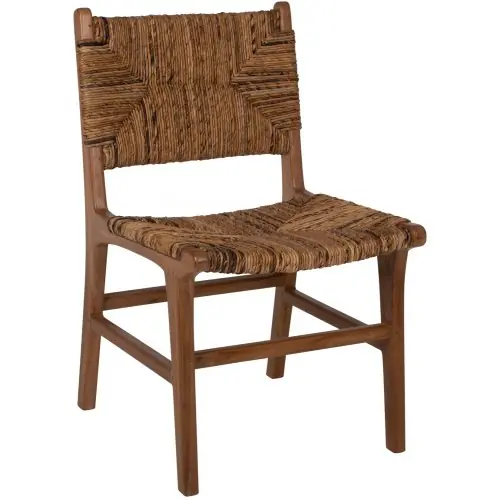 STUHL AUS TEAKHOLZ MIT RÜCKENLEHNE UND SITZ NATURFARBE Schneller Versand