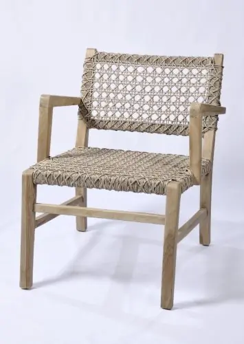AEGEAN Lounge-Sessel aus Teakholz und synthetischem Rattan 62x73x74H Ausverkauf