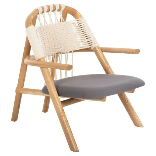 DESIGN STUHL SESSEL AUS ESCHENHOLZ UND SEIL NATUR Direktkauf