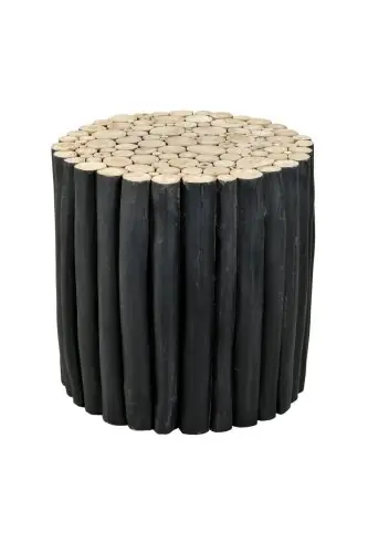 Hocker aus dünnen Teakholzstämmen Φ35X45H Online Kaufen