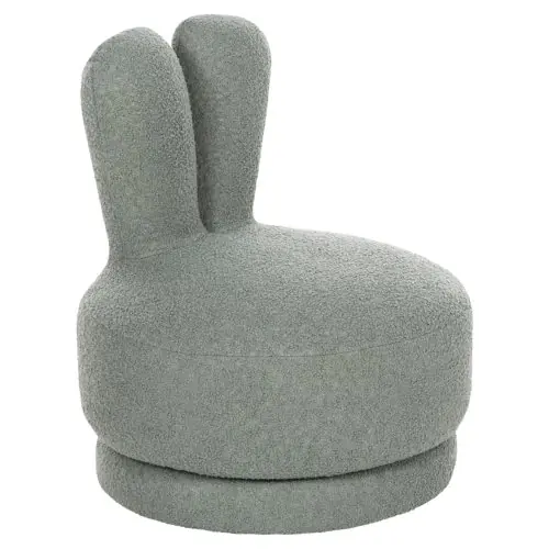 Mega-Angebot HOCKER MIT RÜCKENLEHNE DREHBAR HELL PISTAZIENGRÜNER TEDDYSTOFF 51x51x61Hcm