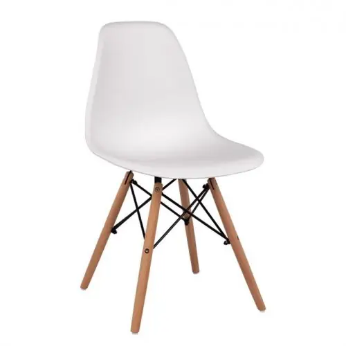 Stuhl mit Holzbeinen und Sitz Twist in weiß Top-Preis