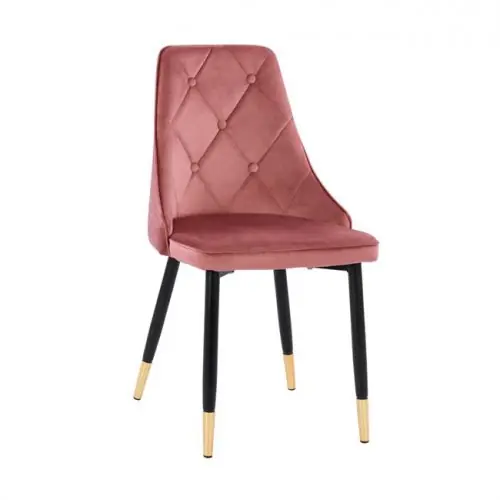 "FANNIE" STUHL SAMT PINK MIT METALLRAHMEN Heißes Angebot