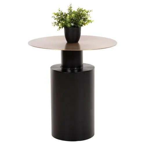 CUTTY BEISTELLTISCH METALLIC SCHWARZ-DUNKELKUPFER Φ51X55,5cm Markenware