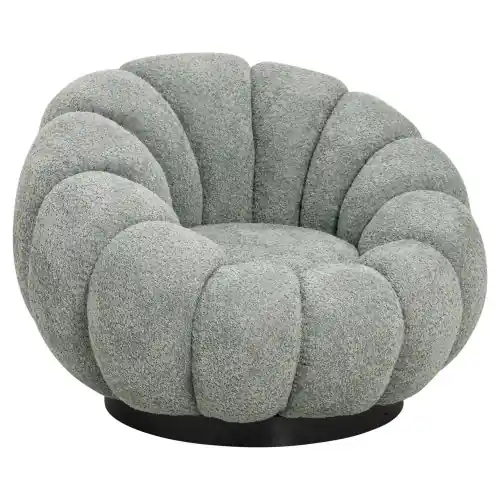 Sale DREHSESSEL PISTAZIEN GRÜN BOUCLE-SCHWARZES METALLGESTELL 90x93x65Hcm