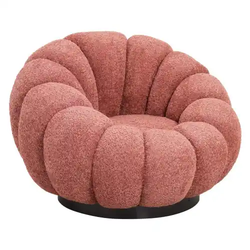 DREHSESSEL PINK BOUCLE-SCHWARZES METALLGESTELL 90x93x65Hcm Top-Angebot
