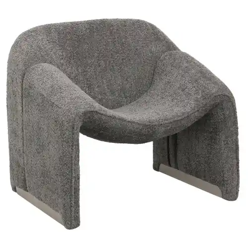 SESSEL MIT GRAUEM BOUCLE-STOFF 81x64x74cm Versand Am Gleichen Tag