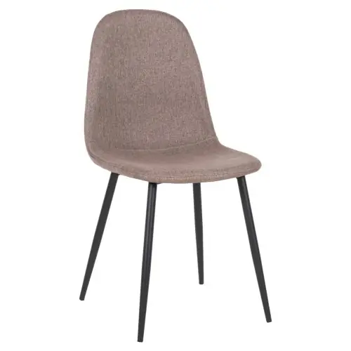 ESSZIMMERSTUHL IN BEIGEM STOFF & SCHWARZEN METALLBEINEN 42x49,5x89Hcm Direkt Vom Hersteller