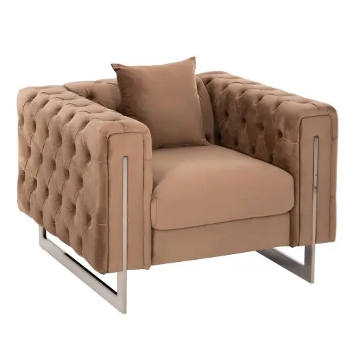 SESSEL t.CHESTERFIELD MOBAR SAMT BEIGE-METALLBEINE 99x86,5x77Hcm Online Kaufen