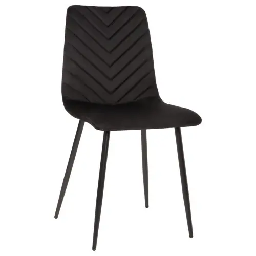 Preiswert STUHL LATRELL AUS SCHWARZEM SAMT MIT SCHWARZEN METALLBEINEN 43x54x88cm