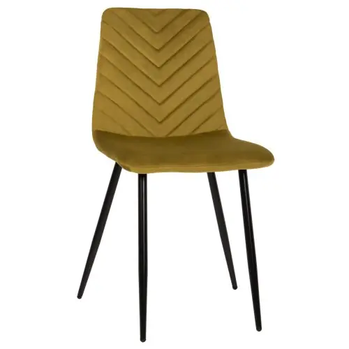 STUHL LATRELL AUS OLIVGRÜNEM SAMT MIT SCHWARZEN METALLBEINEN 43x54x88cm Sofort Bestellen