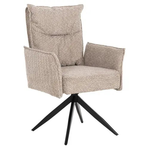 Angebot SESSEL DUNKELBEIGER STOFF-SCHWARZMETALLISCHE BEINE 64x66x94,5cm