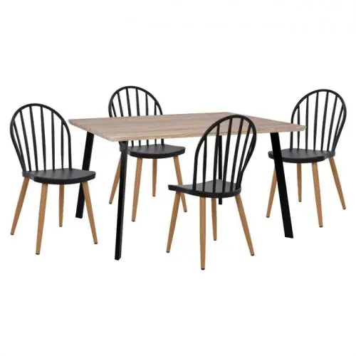 Modernes Esszimmerset (5-teilig) in schwarz Neue Kollektion