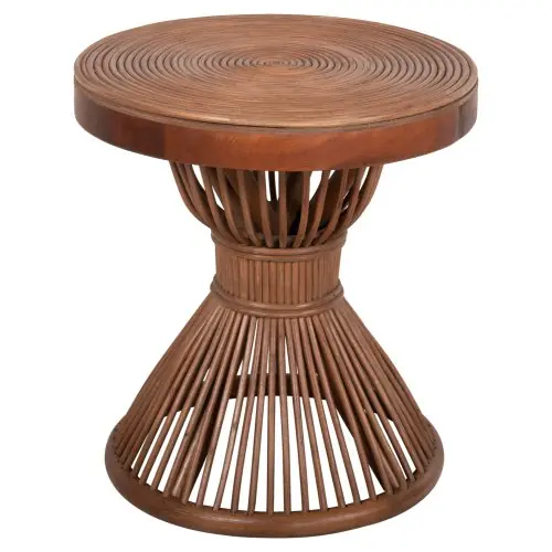 Direkt Vom Hersteller BEISTELLTISCH NATÜRLICHES RATTAN IN BRAUN FARBE Φ40x45,5cm
