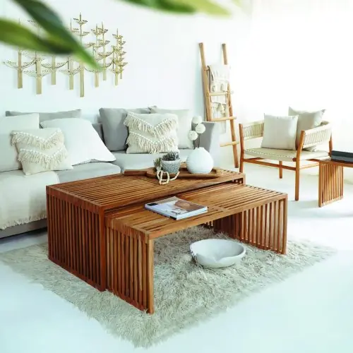 Teak-Beistelltische 116X60X46H & 110X60X40H Nur Für Kurze Zeit