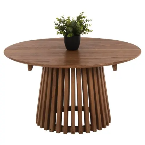Schnäppchen COUCHTISCH RUND MASSIVES MINDIHOLZ-NATÜRLICH Φ100X45Hcm