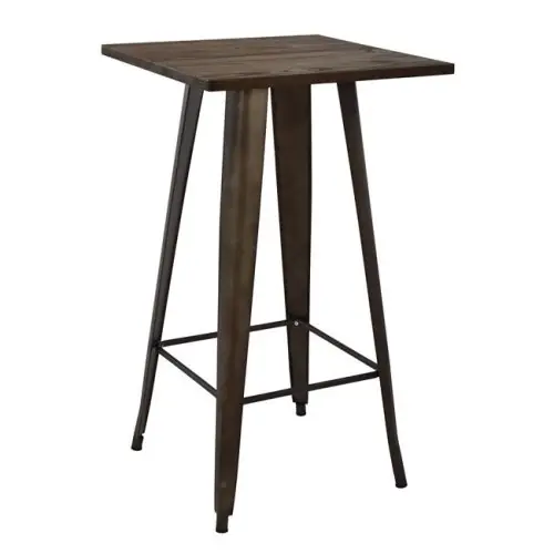 Angebot Metalltisch in rost und holzfarbe 60x60x102cm