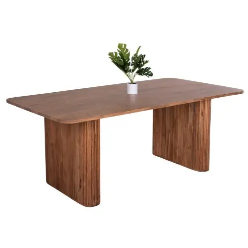 ESSTISCH MASSIVES AKAZIENHOLZ IN NATUR 200,5x100x72Hcm Knallerangebot