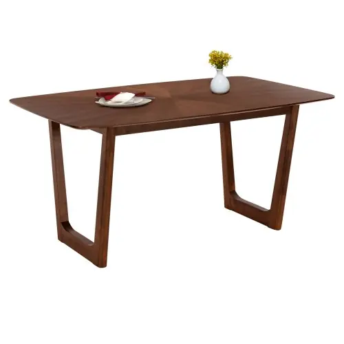 Esstisch rechteckig MDF mit Walnuss-Sunburst-Furnier, 180 x 90 x 76 cm Finale Aktion