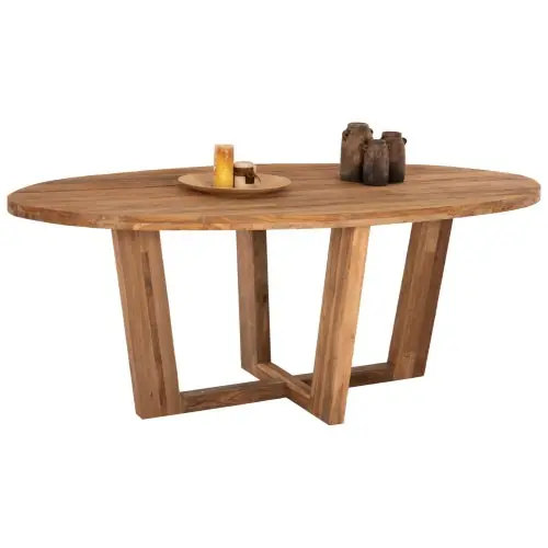 Esstisch in ovaler Form aus recyceltem Teakholz, 209 x 109 x 80 cm Bestseller