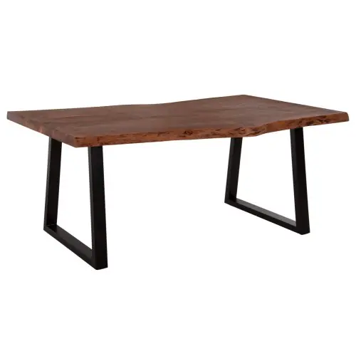 Preisreduziert ESSTISCH MONTANA MASSIVES AKAZIENHOLZ IN WALNUSSFARBE - TISCHPLATTENSTÄRKE 5,5 cm - 200 x 95 x 81 Hcm