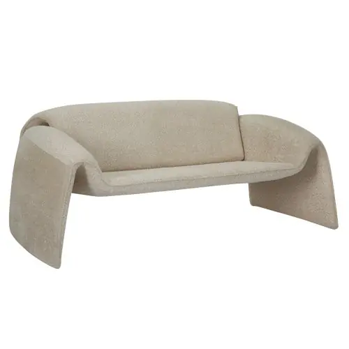 Wochenendangebot SOFA 2-SITZER TREK METALLGESTELL UND BEIGEM STOFF 160x80x63Hcm