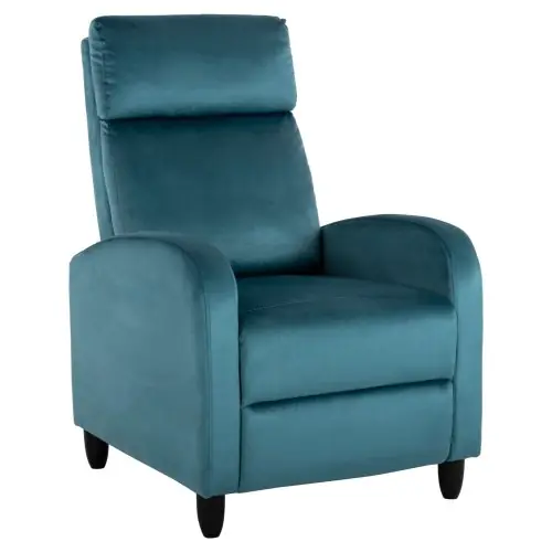 Schneller Versand SESSEL RELAX BLAU SAMT 67,5x90x104Hcm