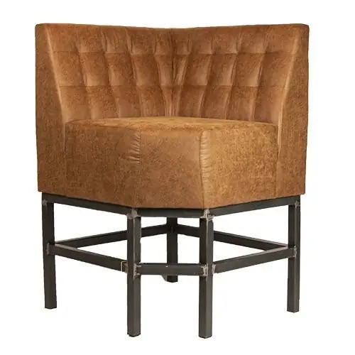 Vinnie Eck-Sitzbank hoch 80x80 cm in Farbe Cognac Neu Im Sortiment
