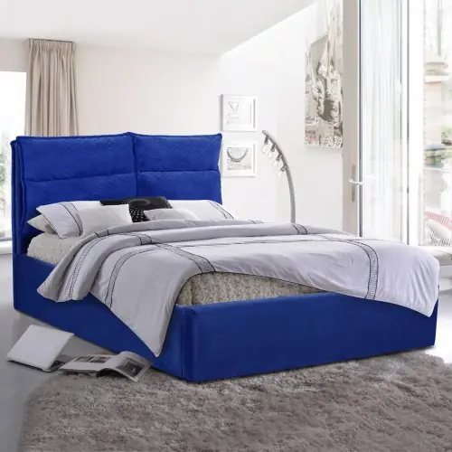 ROYALTY BETT AUS BLAUEM SAMT 160Χ200 cm Nur Heute