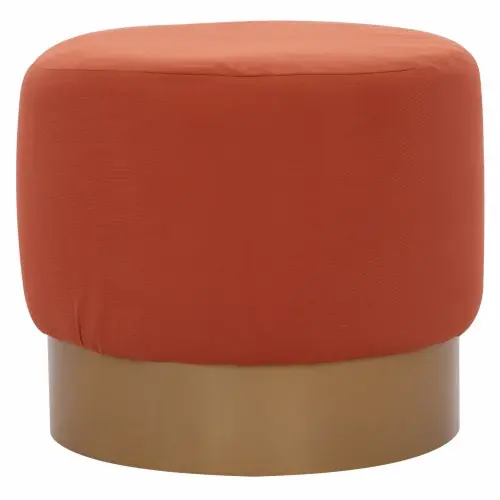 "VINDE" ORANGE KORAL HOCKER MIT GOLDBASIS Φ40x35 cm Kracherpreis