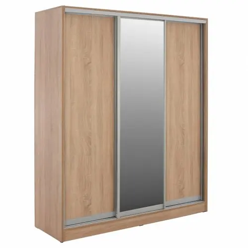 Neue Ware MELAMIN-SCHIEBESCHRANK ADLER SONAMA MIT 3-FLÜGELIGEM SPIEGEL WW2461.01 183x60x220 cm
