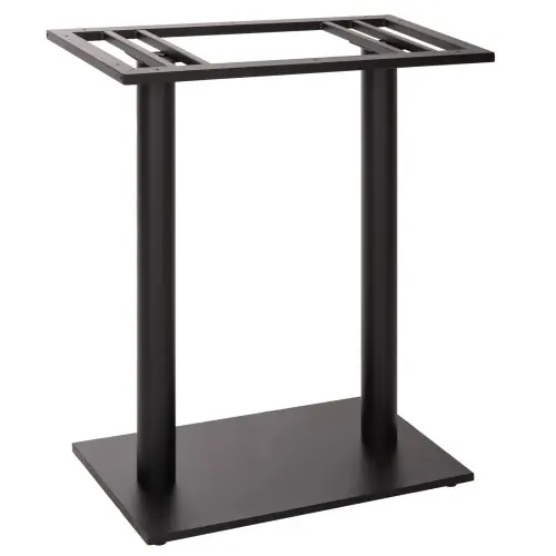 Schnäppchen STEHTISCHGESTELL MITTELHÖHE MATTSCHWARZES METALL 2-SÄULEN 40Χ80Χ90 cm